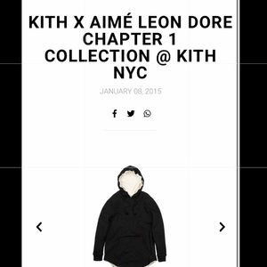 aime leon dore x kith black hoodie